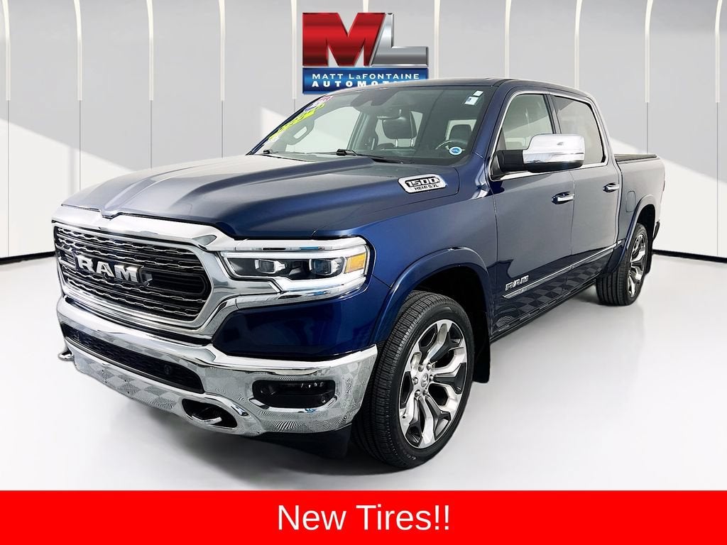 2020 RAM 1500 Limited Crew Cab 4x4 5'7" Box in Blue — front three-quarter view