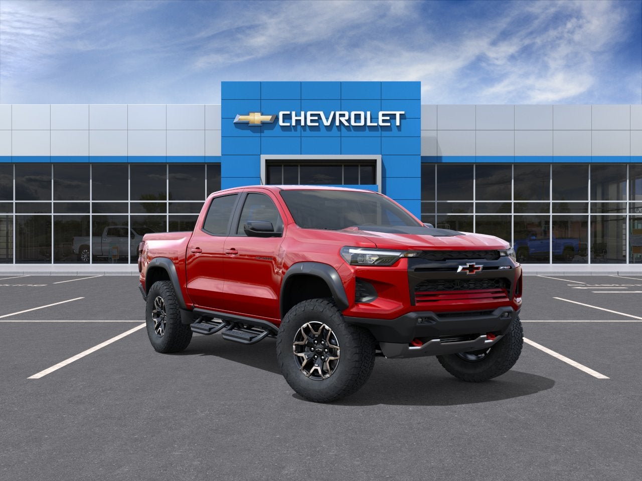2026 Chevrolet Colorado ZR2 in Radiant Red Tintcoat — front three-quarter view