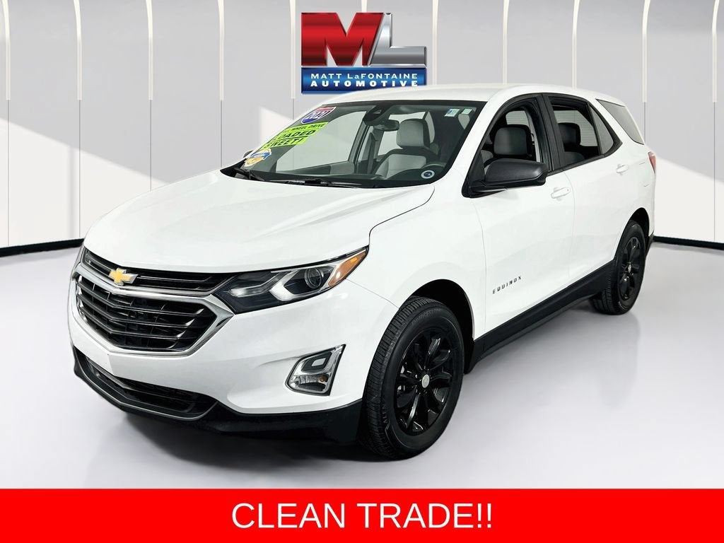 2021 Chevrolet Equinox LS in Summit White — front three-quarter view