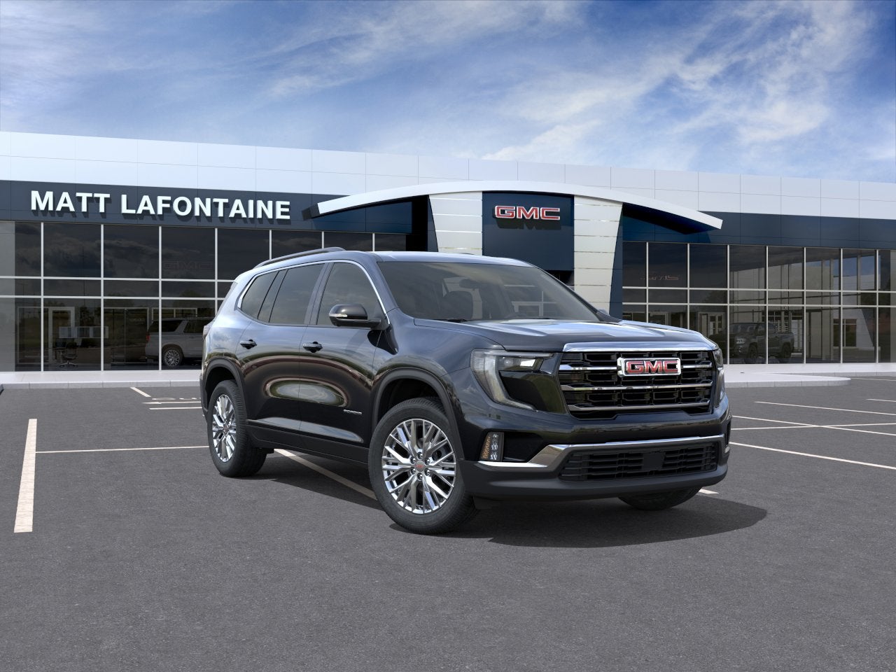 2026 GMC Acadia Elevation in Ebony Twilight Metallic — front three-quarter view