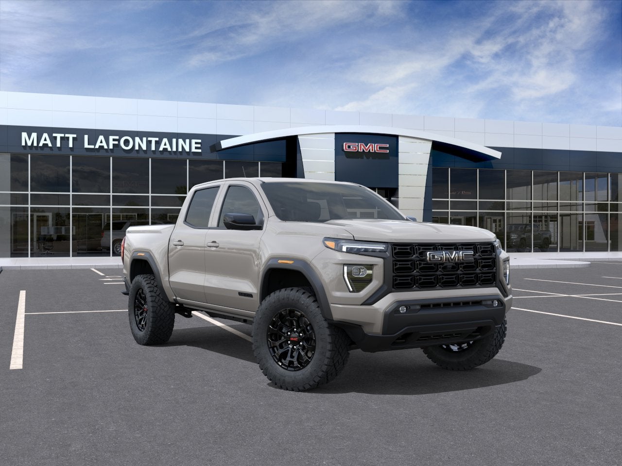2026 GMC Canyon Elevation in Coastal Dune — front three-quarter view