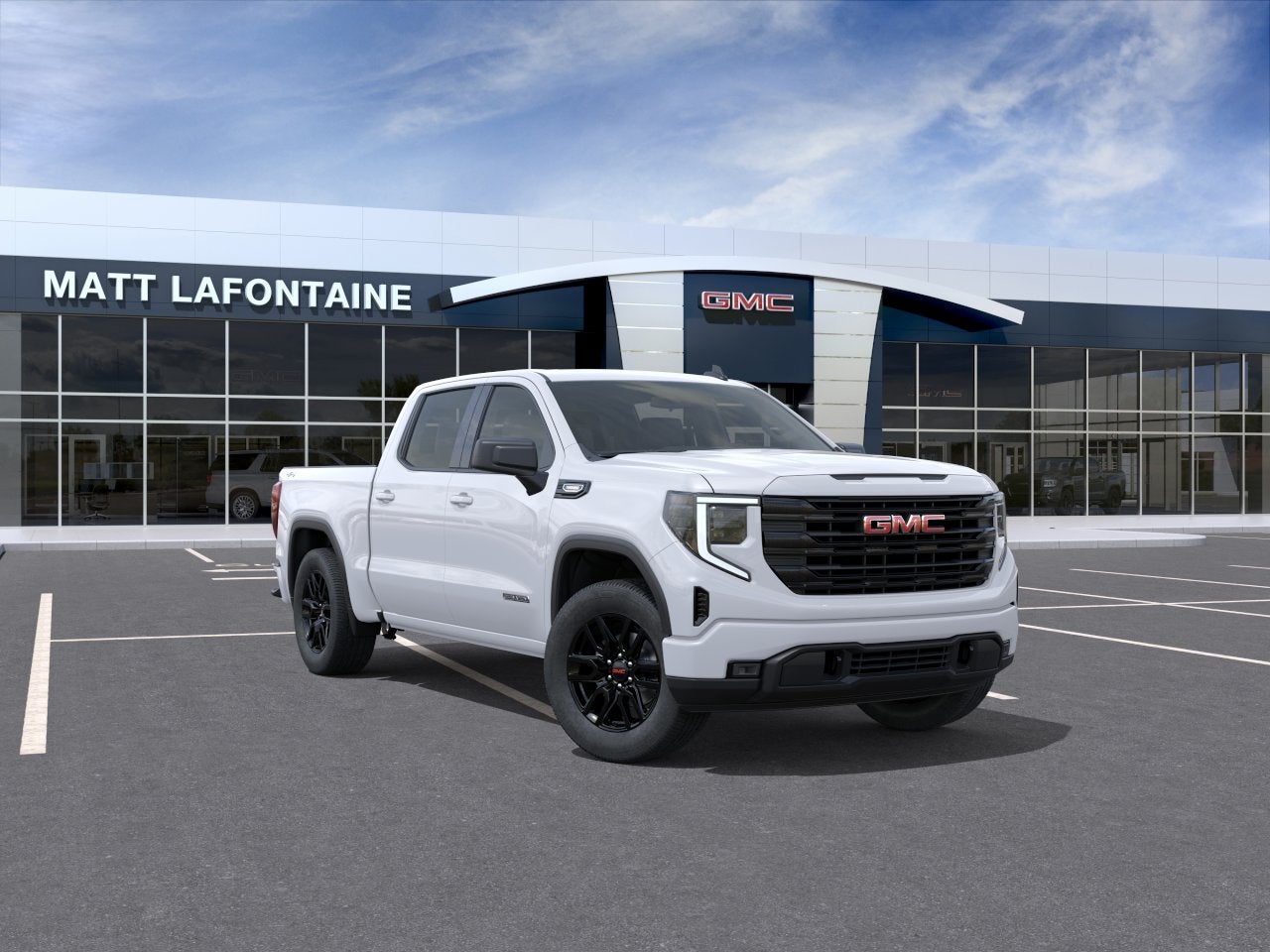 2026 GMC Sierra 1500 Elevation in Summit White — front three-quarter view