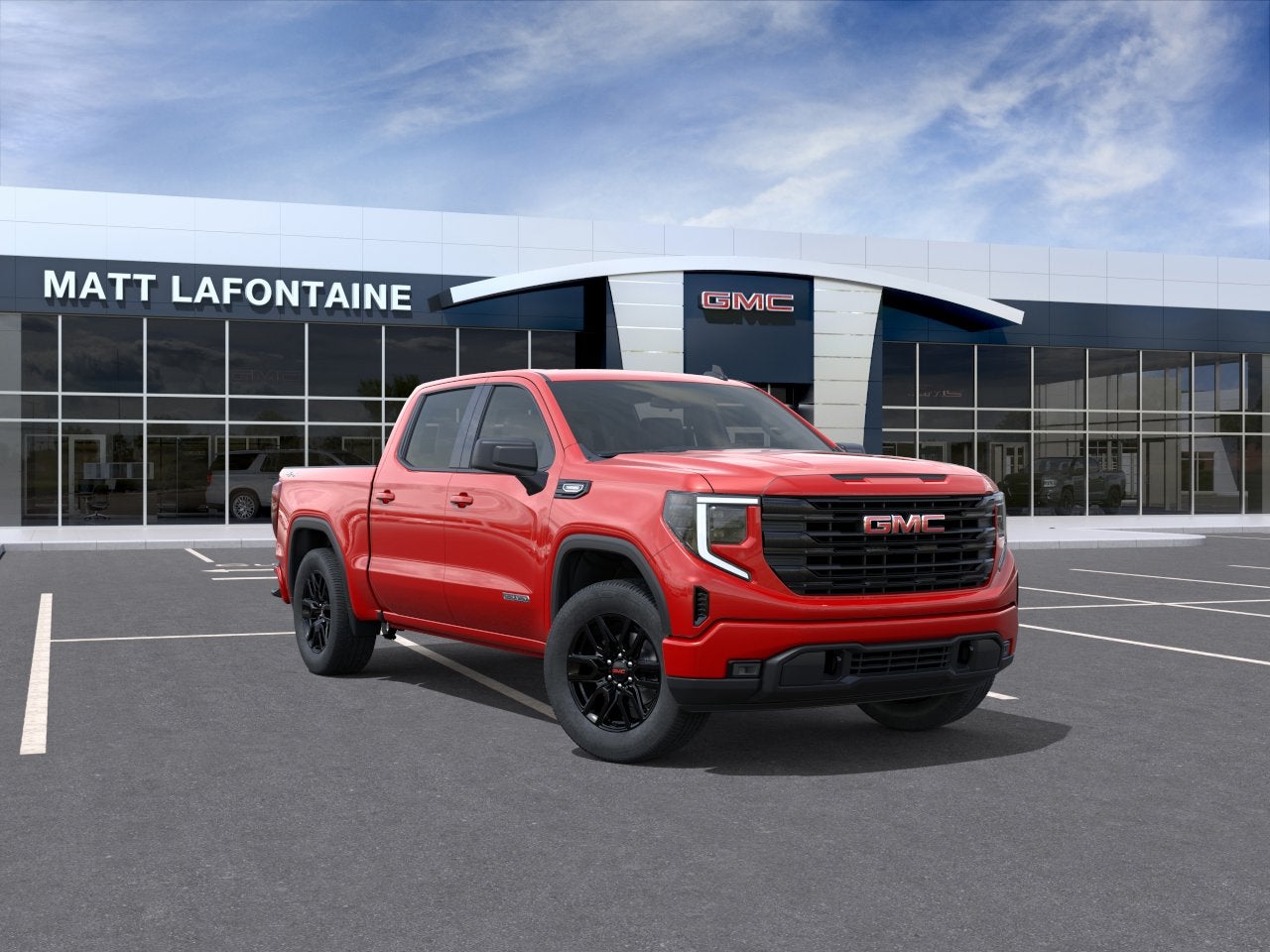 2026 GMC Sierra 1500 Elevation in Cardinal Red — front three-quarter view