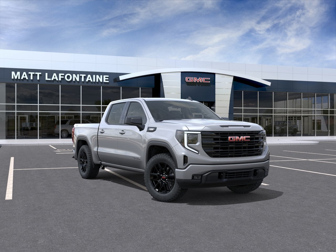 2026 GMC Sierra 1500 Elevation in Sterling Metallic — front three-quarter view