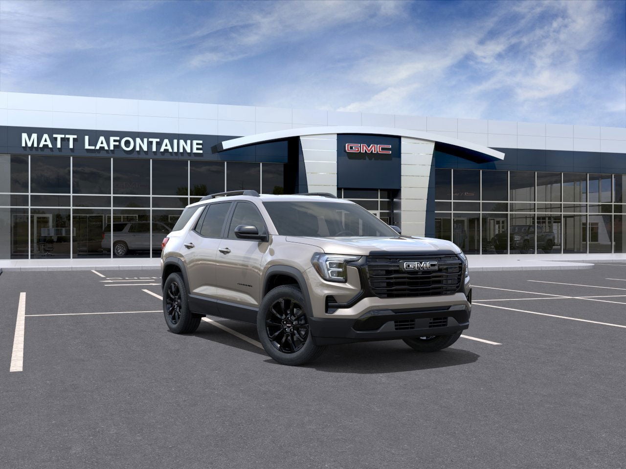 2026 GMC Terrain Elevation in Riverstone Metallic — front three-quarter view