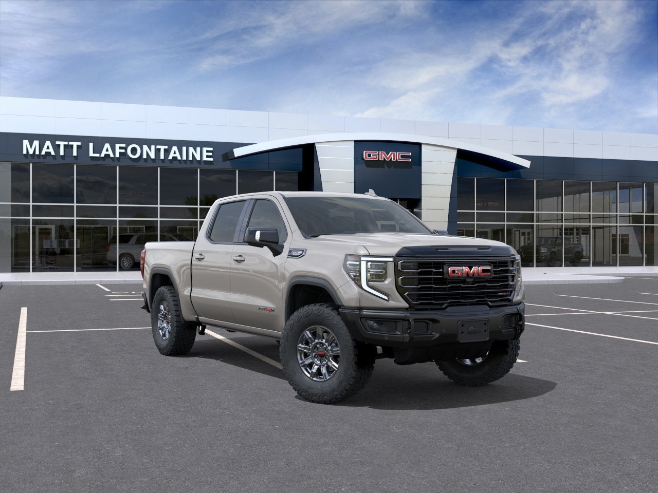 2026 GMC Sierra 1500 AT4X in Coastal Dune — front three-quarter view